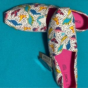 Toms size 10 dinosaur print